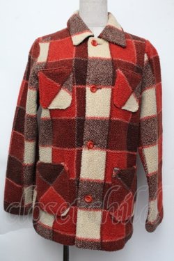 画像1: ALGONQUINS / チェックボアジャケット  ブラウン S-25-11-24-023-AL-CO-HR-ZS