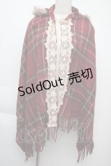 axes femme / フード付きストール  ワイン S-25-11-24-003-AX-TO-HR-ZS