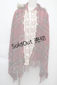 axes femme / フード付きストール  ワイン S-25-11-24-003-AX-TO-HR-ZS