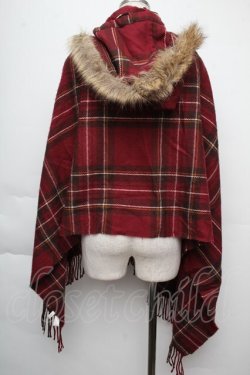 画像2: axes femme / フード付きストール  ワイン S-25-11-24-003-AX-TO-HR-ZS