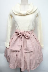 LIZ LISA / ニット切替ワンピース  オフｘピンク S-25-11-24-031-LO-OP-AS-ZS