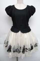 Secret Honey / シンデレラフロッキーワンピース  黒ｘオフ S-25-11-24-032-CA-OP-AS-ZS