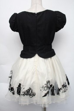 画像2: Secret Honey / シンデレラフロッキーワンピース  黒ｘオフ S-25-11-24-032-CA-OP-AS-ZS