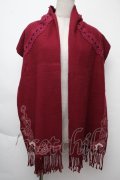 axes femme / 巻き薔薇配色ストール  ワイン S-25-11-24-004-AX-ZA-HR-ZS