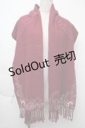 axes femme / 巻き薔薇配色ストール  ワイン S-25-11-24-004-AX-ZA-HR-ZS