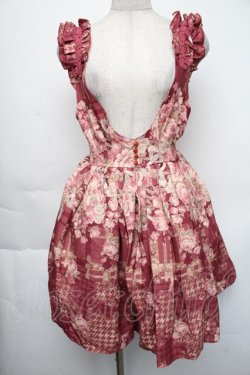 画像1: LIZ LISA / チェック×花柄ジャンスカ  ボルドー S-25-11-24-037-LO-OP-HR-ZS