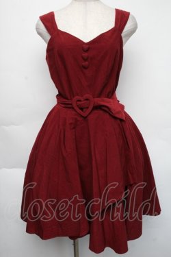 画像1: Secret Honey / コーデュロイジャンパースカート  ワイン S-25-11-24-039-CA-OP-AS-ZS