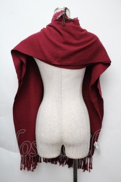 画像2: axes femme / 巻き薔薇配色ストール  ワイン S-25-11-24-004-AX-ZA-HR-ZS