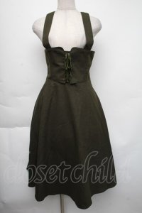 F&A / フロントレースアップコルセットワンピース  カーキ S-25-11-24-042-LO-OP-AS-ZS