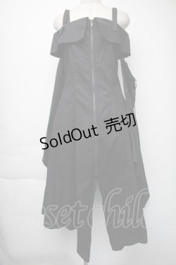 画像1: BPN / オフショルダーイレヘムワンピース  黒 S-25-11-24-044-GO-OP-HR-ZS
