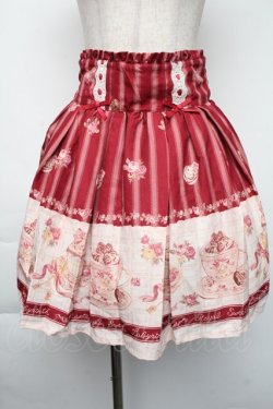 画像1: LIZ LISA / スウィートラテ柄スカート  ボルドー S-25-11-24-045-LO-SK-HR-ZS