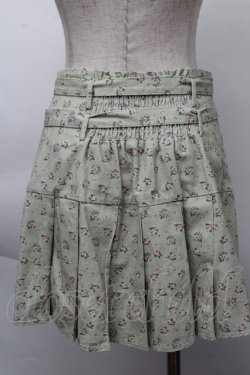 画像2: merry jenny / 小花柄ダブルベルトミニスカート  グリーン S-25-11-26-048-LO-SK-HR-ZS