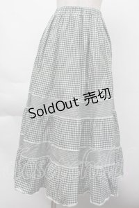 merry jenny / イレギュラーチェックフレアスカート  グリーンｘ白 S-25-11-26-049-LO-SK-HR-ZS