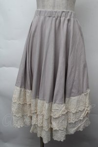 Favorite / 3層レースのミルフィーユコットンペチコート  グレー S-25-11-26-051-LO-SK-HR-ZS