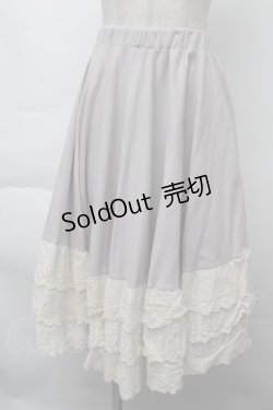 画像1: Favorite / 3層レースのミルフィーユコットンペチコート  グレー S-25-11-26-051-LO-SK-HR-ZS