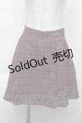 【SALE】F i.n.t / ロゴ刺繍入りサイドプリーツチェックミニスカート  ワイン S-25-11-26-052-CA-SK-HR-ZT516