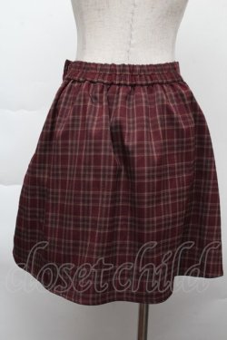 画像2: F i.n.t / ロゴ刺繍入りサイドプリーツチェックミニスカート  ワイン S-25-11-26-052-CA-SK-HR-ZS