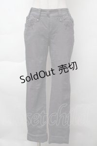 OZZ ANGELO / 刺繍入りスキニーパンツ  グレー S-25-11-26-053-OO-TO-HR-ZS