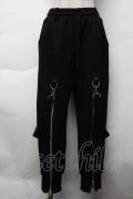 KRY CLOTHING / サス付きZIPスウェットパンツ  黒 S-25-11-26-055-EL-PA-HR-ZS