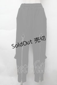 KRY CLOTHING / サス付きZIPスウェットパンツ  黒 S-25-11-26-055-EL-PA-HR-ZS