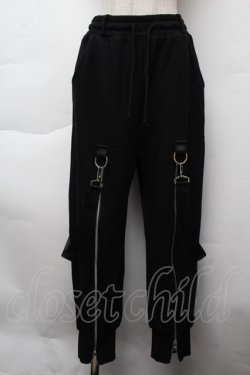 画像1: KRY CLOTHING / サス付きZIPスウェットパンツ  黒 S-25-11-26-055-EL-PA-HR-ZS