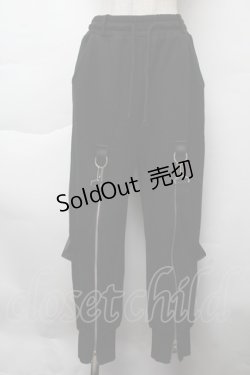 画像1: KRY CLOTHING / サス付きZIPスウェットパンツ  黒 S-25-11-26-055-EL-PA-HR-ZS