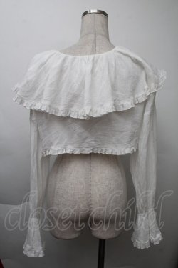 画像2: merry jenny / ラッフルショートガーゼブラウス  白 S-25-11-26-008-LO-BL-HR-ZS