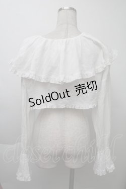 画像2: merry jenny / ラッフルショートガーゼブラウス  白 S-25-11-26-008-LO-BL-HR-ZS