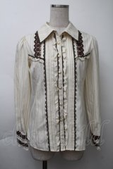 axes femme / タイ付きフリルブラウス  オフ S-25-11-26-010-AX-BL-AS-ZS