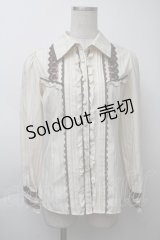 axes femme / タイ付きフリルブラウス  オフ S-25-11-26-010-AX-BL-AS-ZS