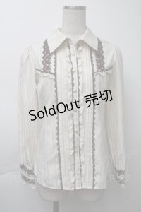 axes femme / タイ付きフリルブラウス  オフ S-25-11-26-010-AX-BL-AS-ZS