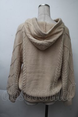 画像2: axes femme / ケーブル編みニットパーカー  ベージュ S-25-11-26-011-AX-TO-AS-ZS