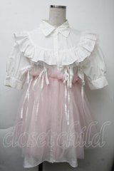 pain / 2WAYチュールレイヤードシャツドレス  白ｘピンク S-25-11-26-013-LO-OP-HR-ZS