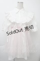 pain / 2WAYチュールレイヤードシャツドレス  白ｘピンク S-25-11-26-013-LO-OP-HR-ZS