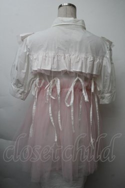 画像2: pain / 2WAYチュールレイヤードシャツドレス  白ｘピンク S-25-11-26-013-LO-OP-HR-ZS