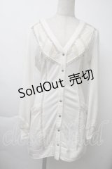 OZZ ANGELO / レース切替カーディガン  オフ S-25-11-26-014-OO-TO-HR-ZS