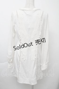 画像2: OZZ ANGELO / レース切替カーディガン  オフ S-25-11-26-014-OO-TO-HR-ZS