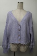 axes femme / バックレースアップニットカーディガン  ラベンダー S-25-11-26-019-AX-TO-HR-ZS