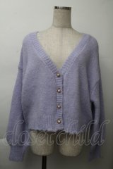axes femme / バックレースアップニットカーディガン  ラベンダー S-25-11-26-019-AX-TO-HR-ZS