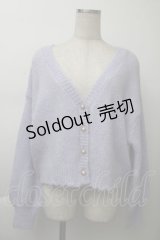 axes femme / バックレースアップニットカーディガン  ラベンダー S-25-11-26-019-AX-TO-HR-ZS
