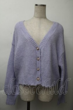 画像1: axes femme / バックレースアップニットカーディガン  ラベンダー S-25-11-26-019-AX-TO-HR-ZS