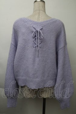 画像2: axes femme / バックレースアップニットカーディガン  ラベンダー S-25-11-26-019-AX-TO-HR-ZS