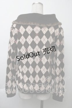 画像2: axes femme / アーガイル柄オフタートルプルオーバー  ブラウン S-25-11-26-023-AX-TO-AS-ZS