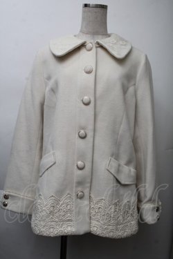 画像1: axes femme / 裾レースデザインハーフコート  アイボリー S-25-11-26-027-AX-CO-HR-ZS