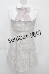 Ank Rouge / ツイードワンピース  オフｘ黒 S-25-11-26-030-CA-OP-AS-ZS