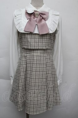 画像1: Ank Rouge / ツイードワンピース  オフｘ黒 S-25-11-26-030-CA-OP-AS-ZS