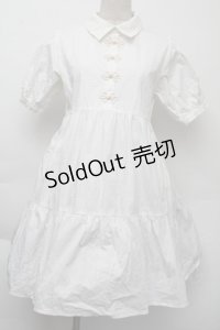 merry jenny / チャイナティアードミニワンピース  白 S-25-11-26-033-LO-OP-HR-ZS