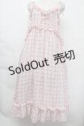 merry jenny / チェックリボンキャミワンピース  ピンク S-25-11-26-034-LO-OP-HR-ZS