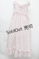 merry jenny / チェックリボンキャミワンピース  ピンク S-25-11-26-034-LO-OP-HR-ZS