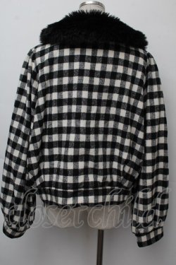 画像2: Ank Rouge / チェックドーリーショートコート  黒ｘ白 S-25-11-26-036-CA-CO-HR-ZS